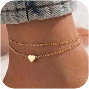 Anklets for Women 14K Real Gold Silver Plated Ankle Bracelets Trendy